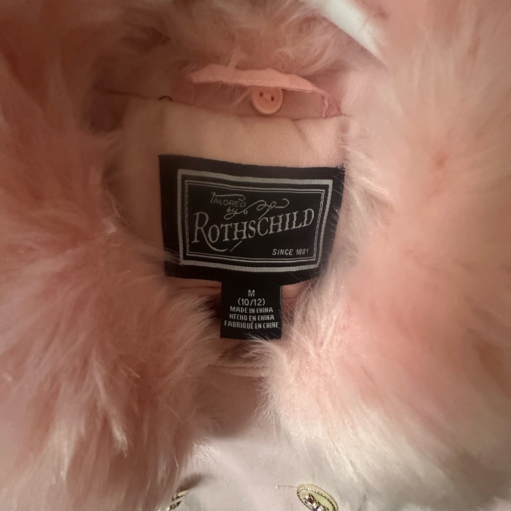 Rothschild Blush Coat with Faux Fur Trim - Picture 2 of 3